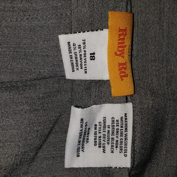 Ruby Rd. Plus Size Flat Front Easy Stretch Pant - Picture 5 of 5